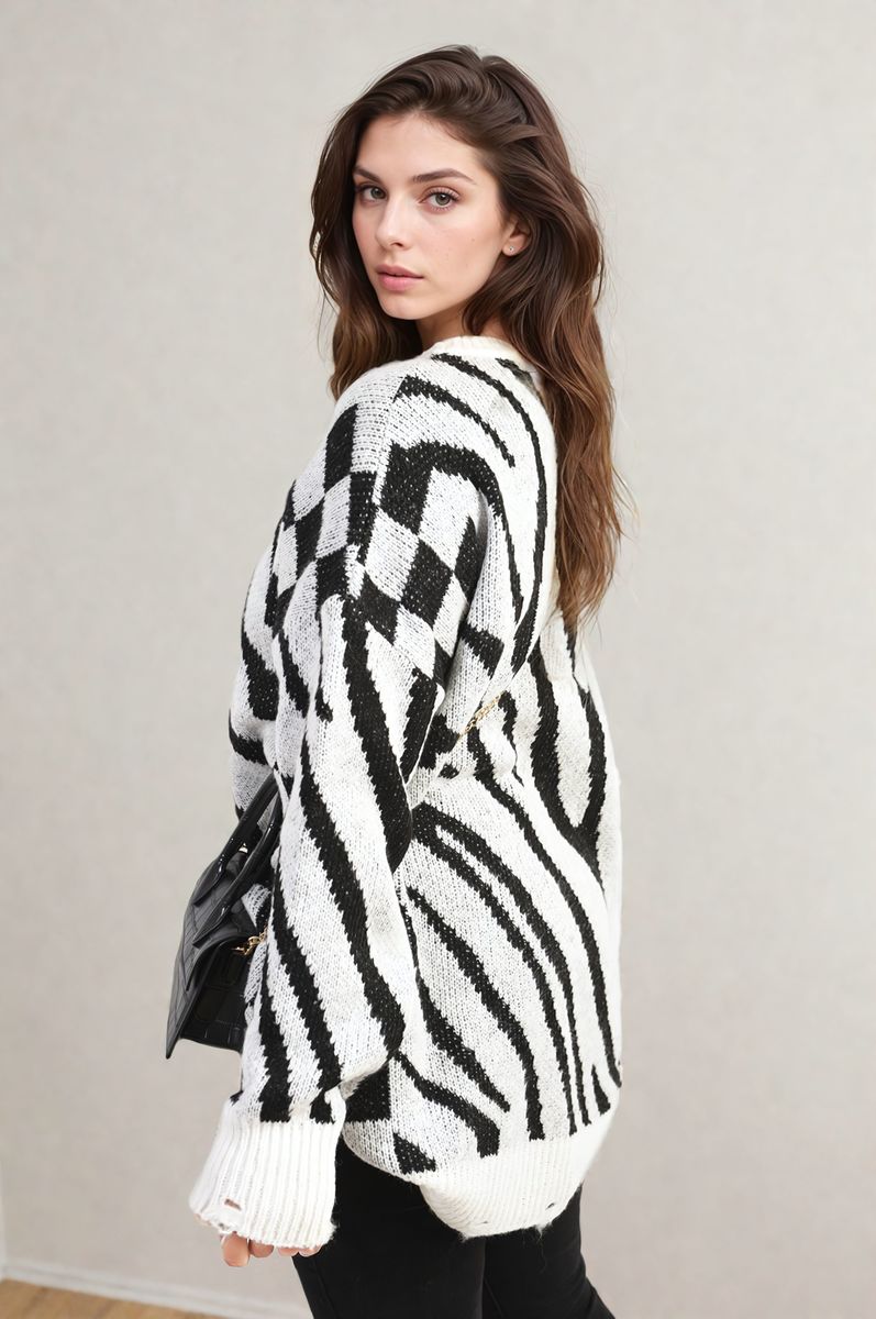 Zebra Stripe Knitted Jumper