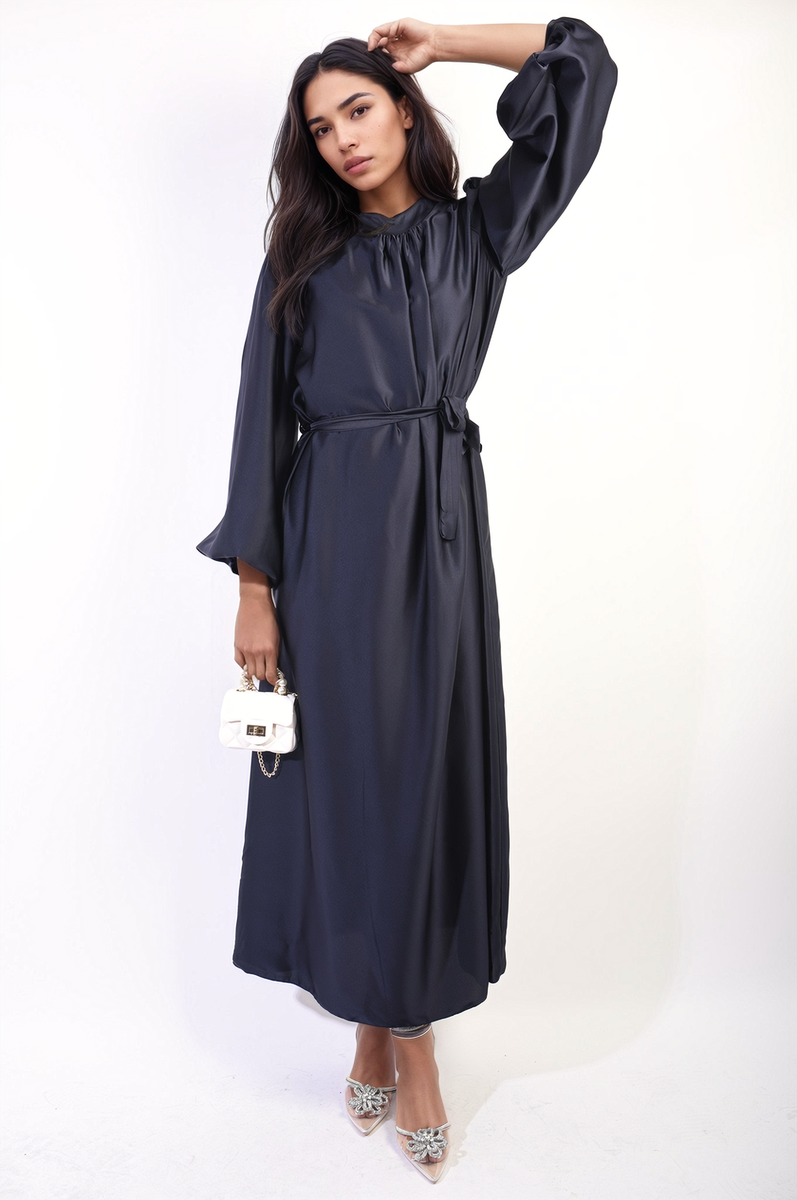 Long Sleeve Closed Abaya Maxi Dress