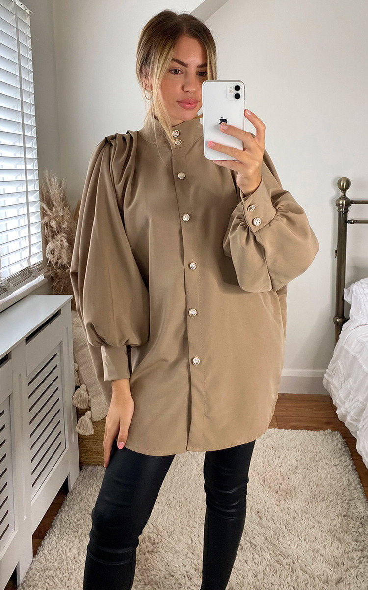 Oversized High Neck Shirt