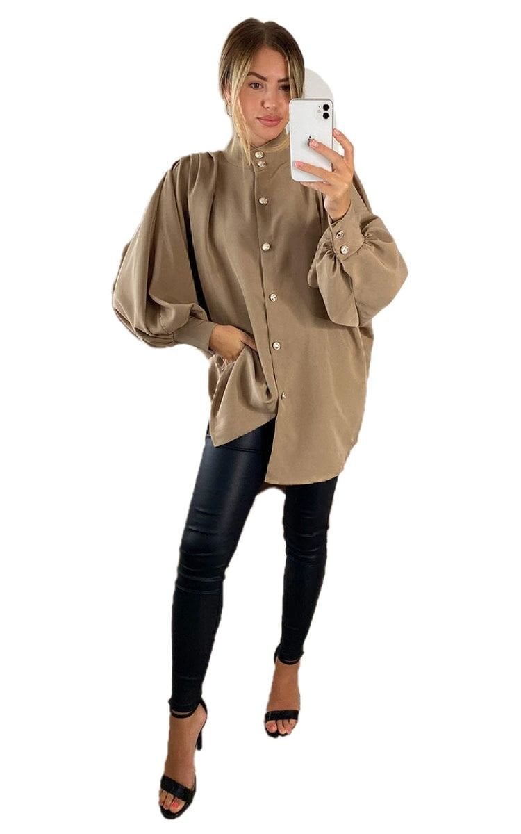 Oversized High Neck Shirt