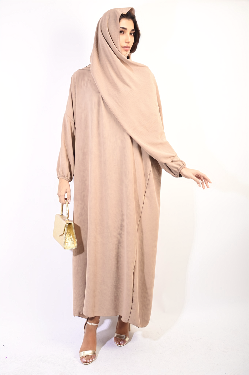 Long Sleeve Closed Abaya Maxi Dress