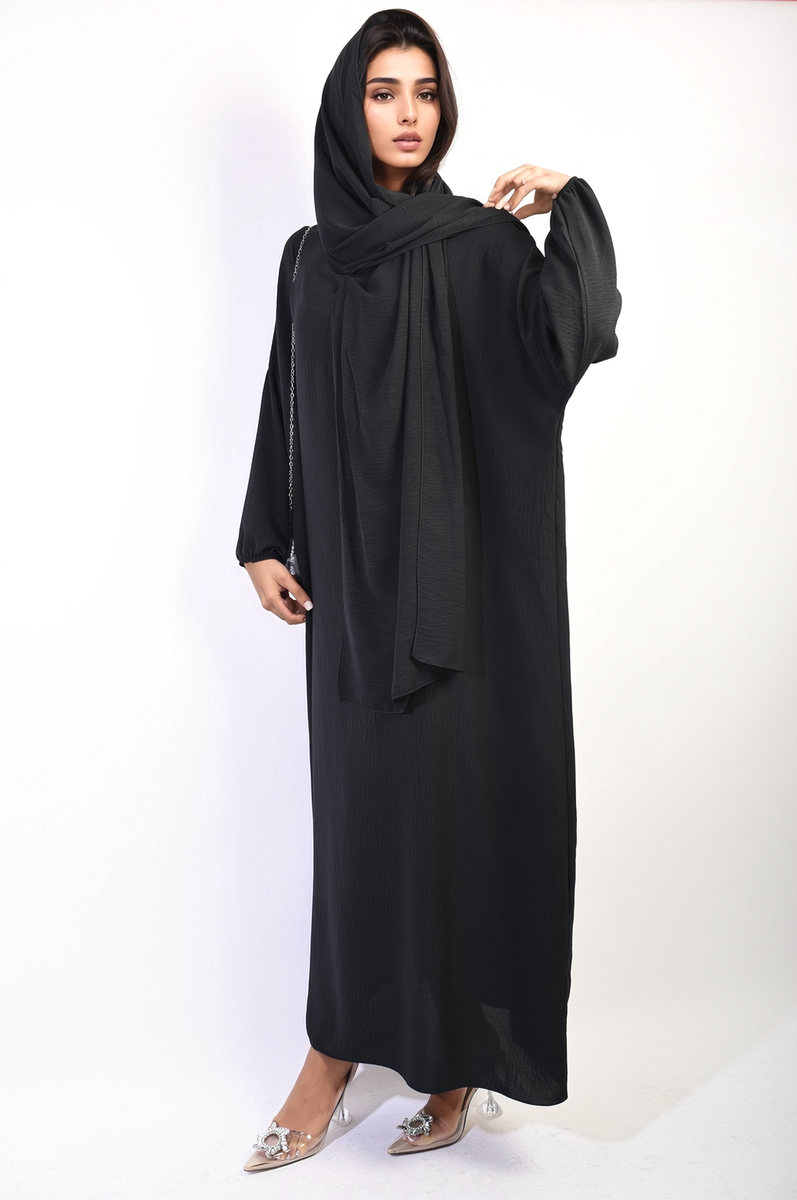 Long Sleeve Closed Abaya Maxi Dress