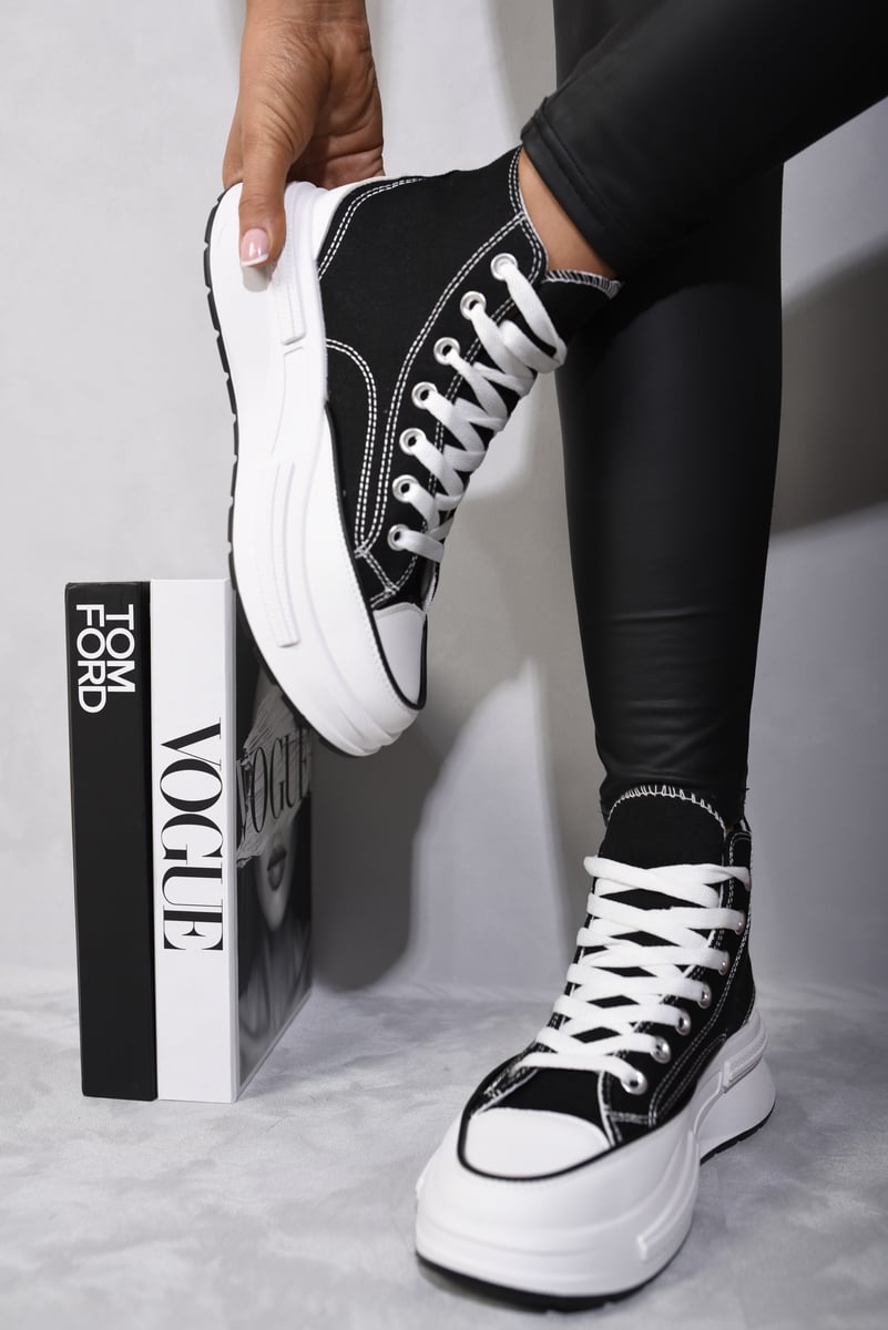 High Top Platform Lace Up Chunky Trainers