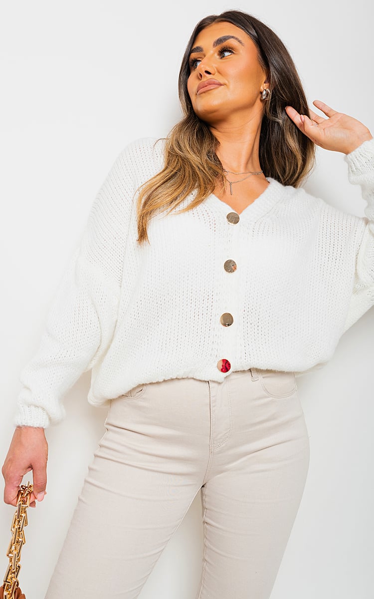 V-neck Button Down Knitted Cardigan