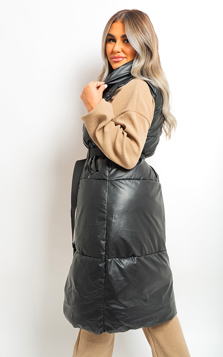 Belted Long Puffer Gilet
