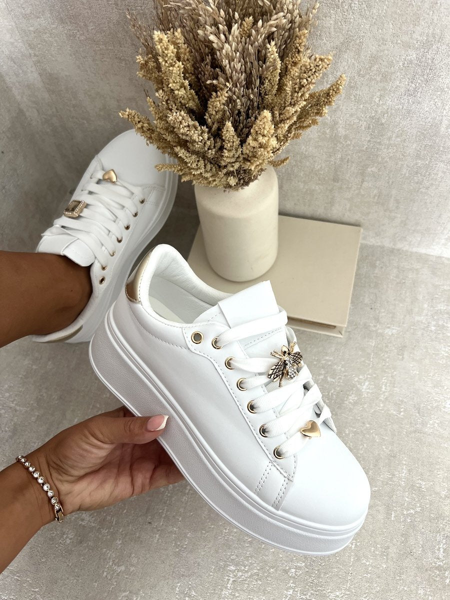 Lace Up Platform Trainers With Decorative Details