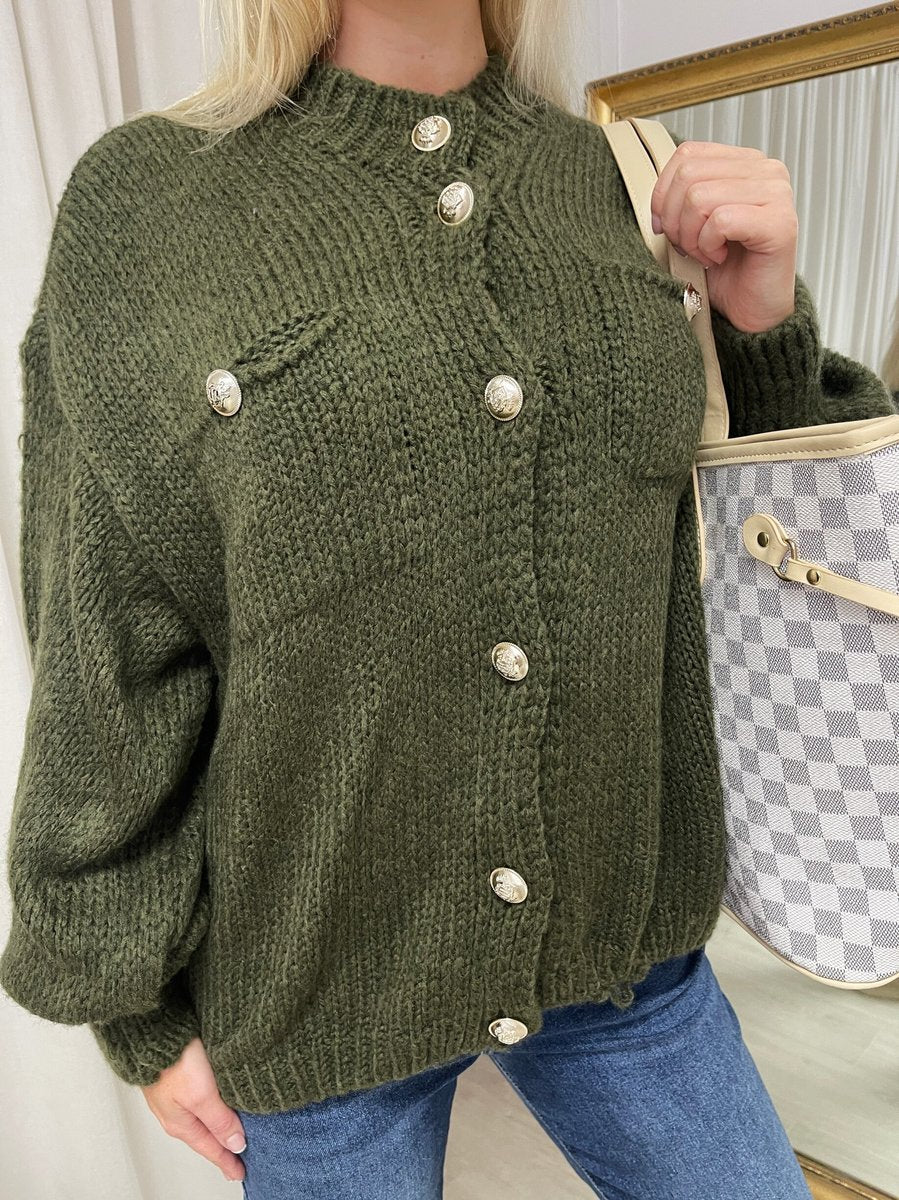 Oversized Button Down Chunky Knitted Top