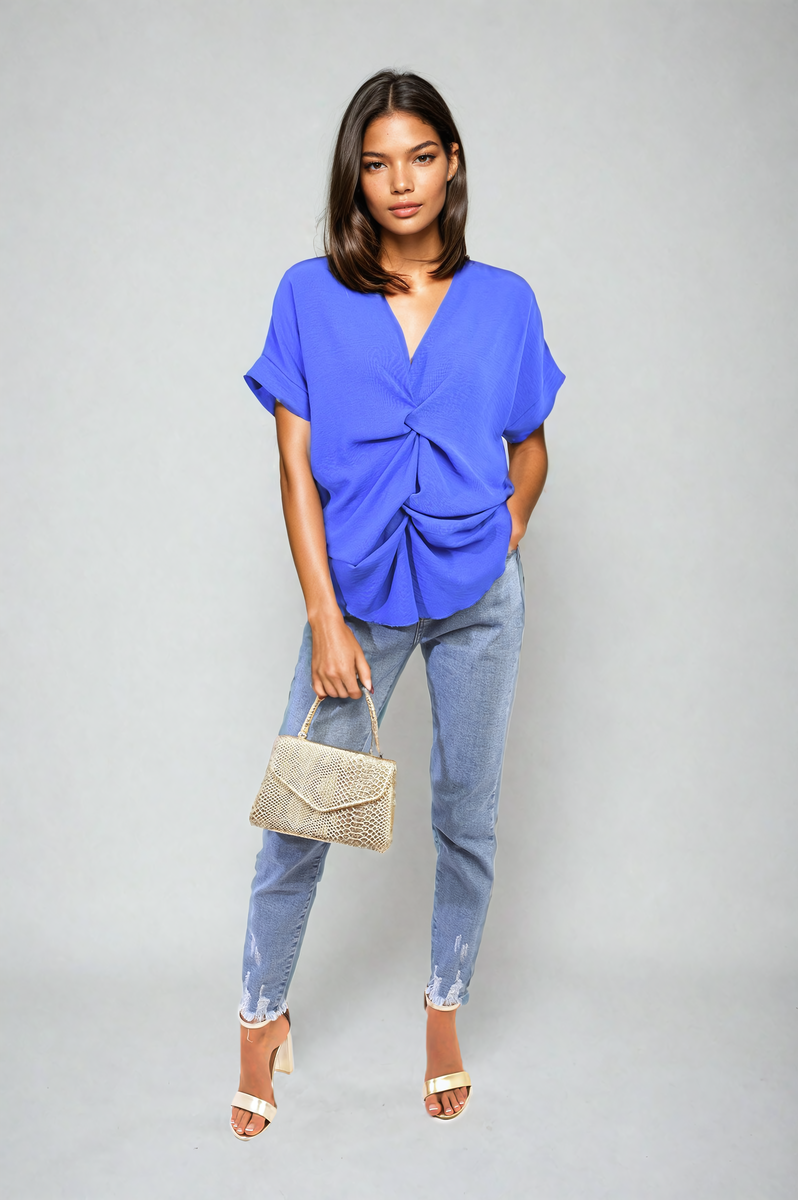 Nellie V-Neck Twist Front Top