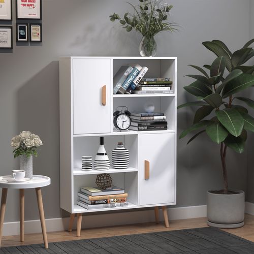 Free Standing Bookcase / Storage Unit, 80L x 23.5W x 123H cm-White