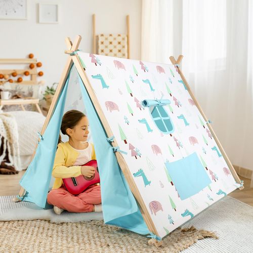 Camping Countryside Teepee Tent Foldable Play Tent Tipi Canvas for Kids