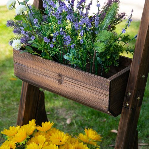 3-Tier Raised Garden Bed Freestanding Vertical Wooden Flower Rack