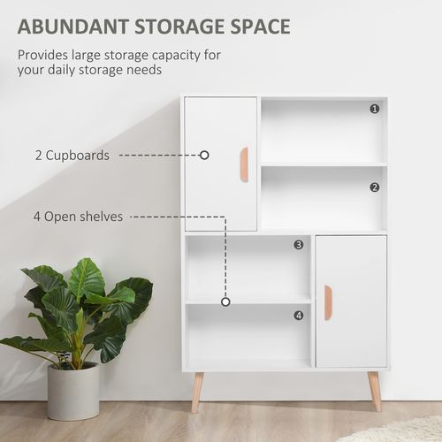 Free Standing Bookcase / Storage Unit, 80L x 23.5W x 123H cm-White