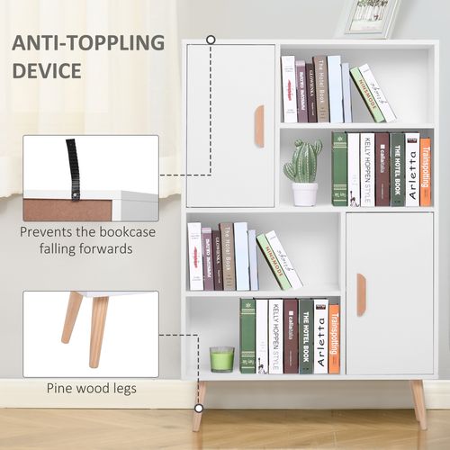 Free Standing Bookcase / Storage Unit, 80L x 23.5W x 123H cm-White