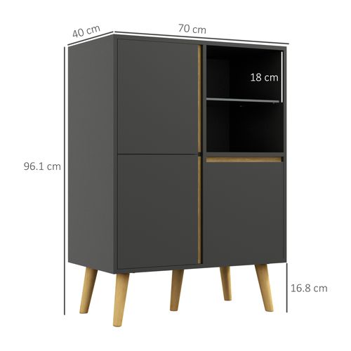 Storage Cabinet Sideboard with Tempered Glass Adjustable Shelves