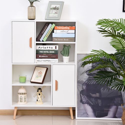 Free Standing Bookcase / Storage Unit, 80L x 23.5W x 123H cm-White