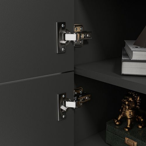 Storage Cabinet Sideboard with Tempered Glass Adjustable Shelves