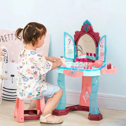 31 Piece Kids Dressing Table, Magical Princess Mirror, Light and Music