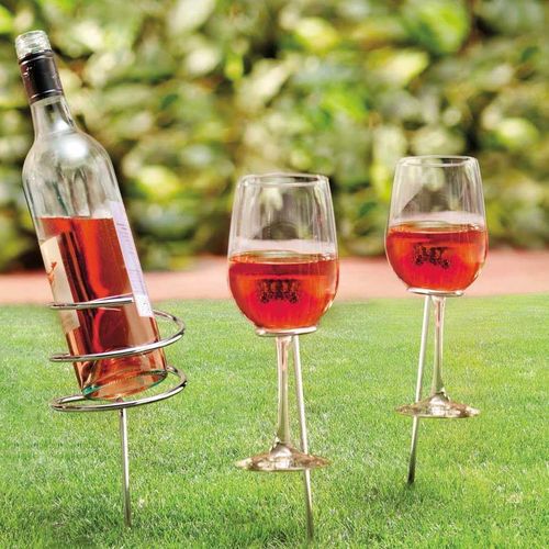 Wine Bottle Holder & 2 Wine Glasses Holder