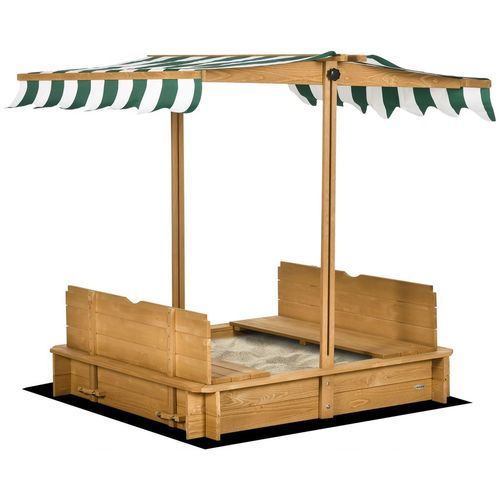 Wooden Sandpit with Adjustable Canopy