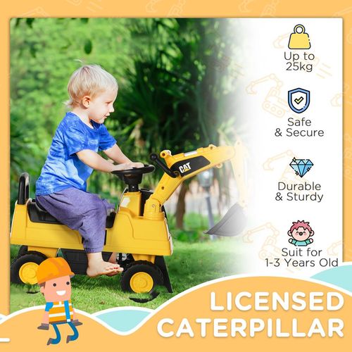 CAT Licensed Kids Construction Ride-On Digger, for ages 1-3 Years