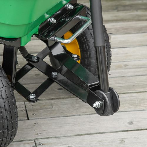 75L Garden Cart Heavy Duty 4 Wheel Wheelbarrow Green 75L