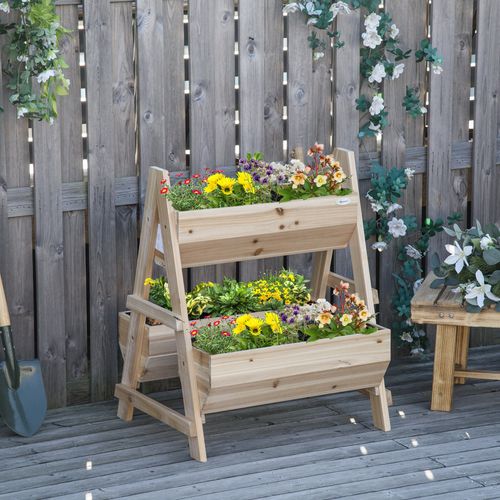 Wooden Raised Garden Bed Planter Box with Stand