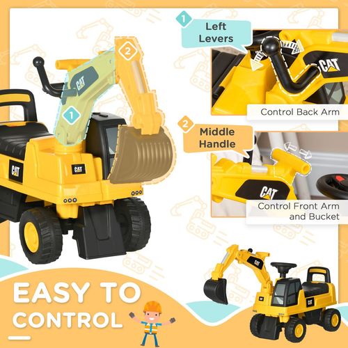 CAT Licensed Kids Construction Ride-On Digger, for ages 1-3 Years