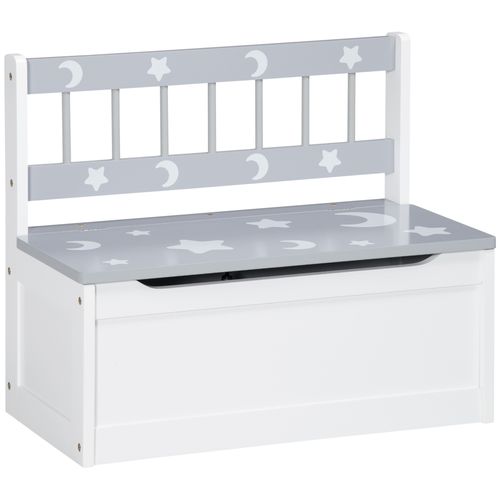 Two-In-One Wooden Toy Box, Kids Storage Bench with Safety Rod