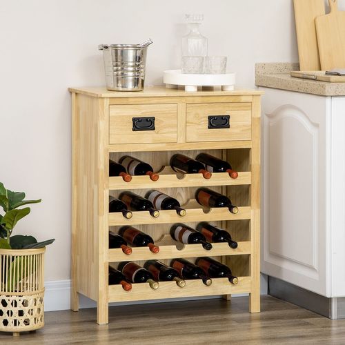 Wooden Cabinet with 20-Bottle Wine Rack