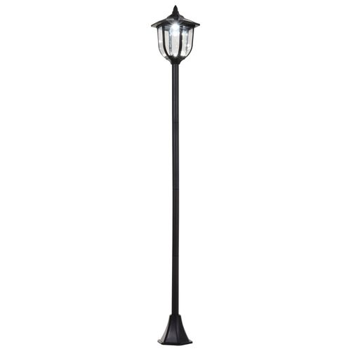 1.77m Tall Free-Standing ABS Garden Solar LED Lamp Post - Black