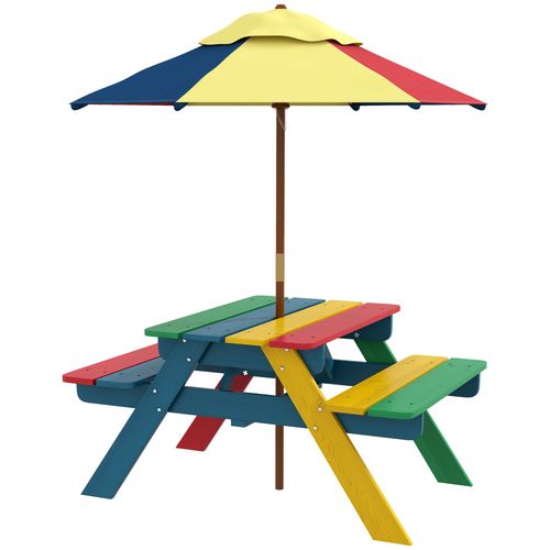 Kids Picnic Table with Benches & Removable Parasol