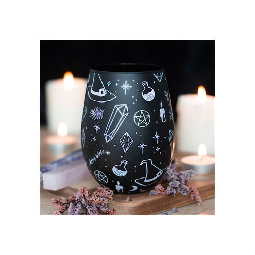 Crystal Witch Print Stemless Glass