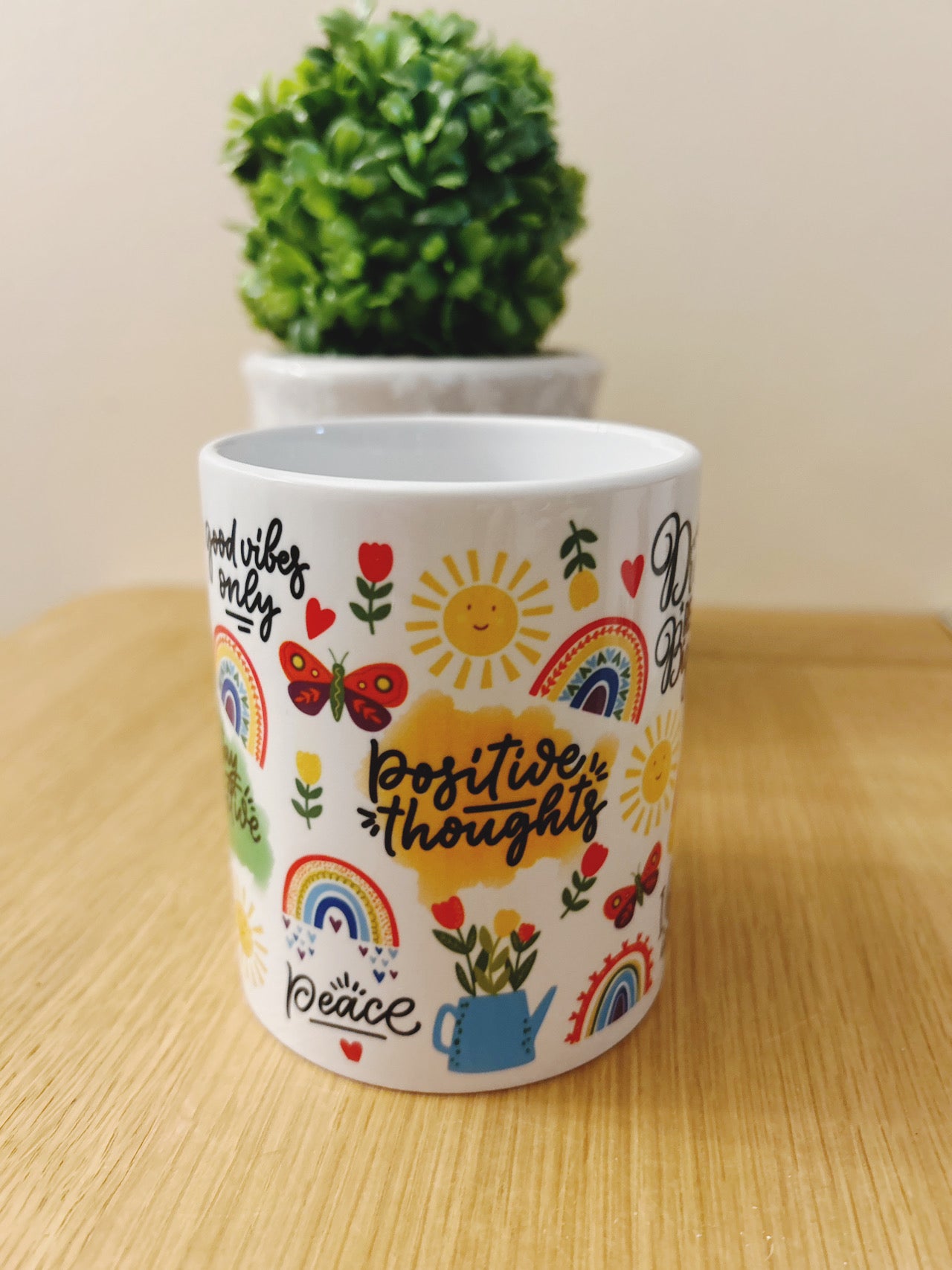 Colourful Positive Thoughts Mug or Travel Mug