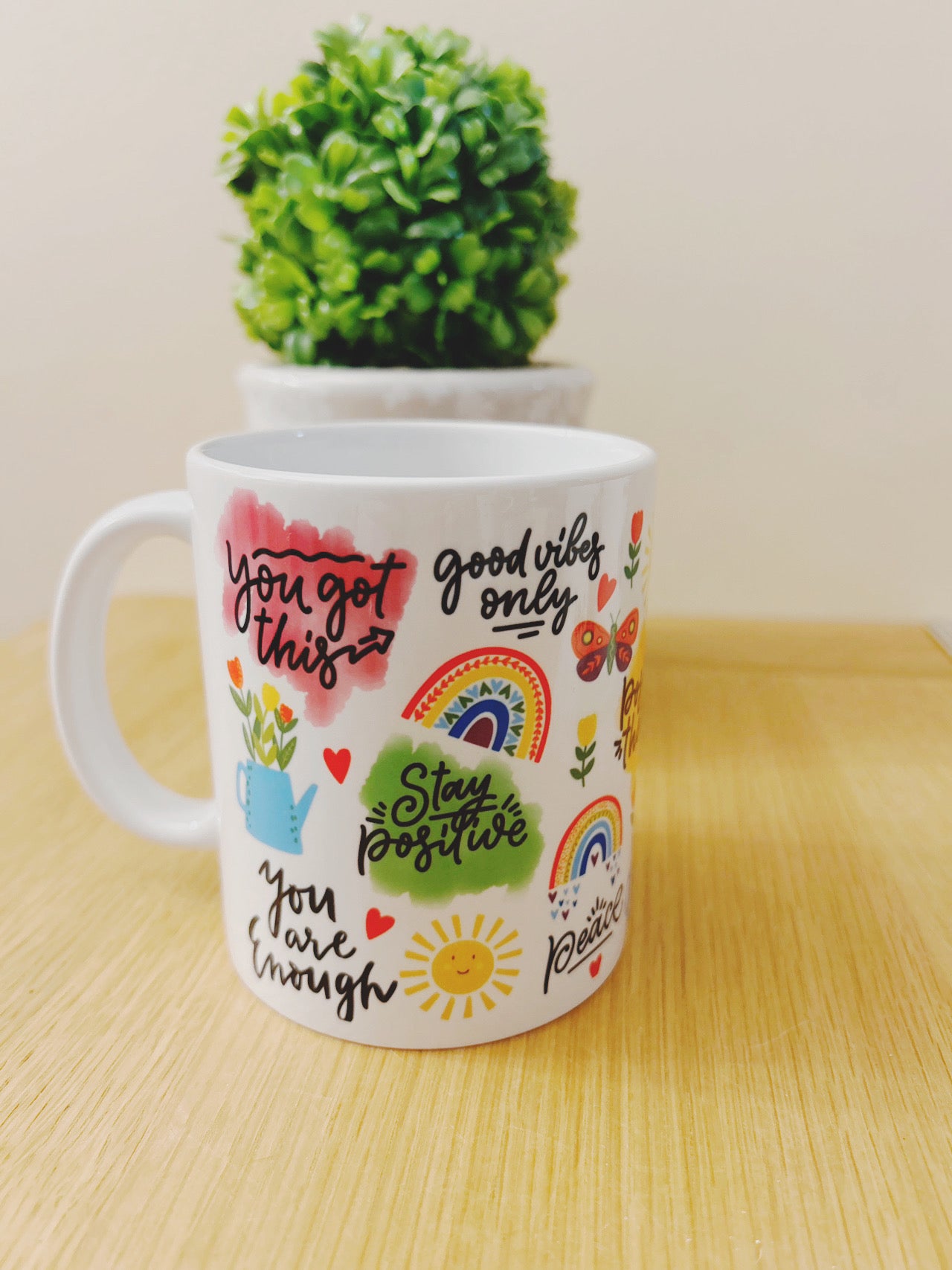 Colourful Positive Thoughts Mug or Travel Mug