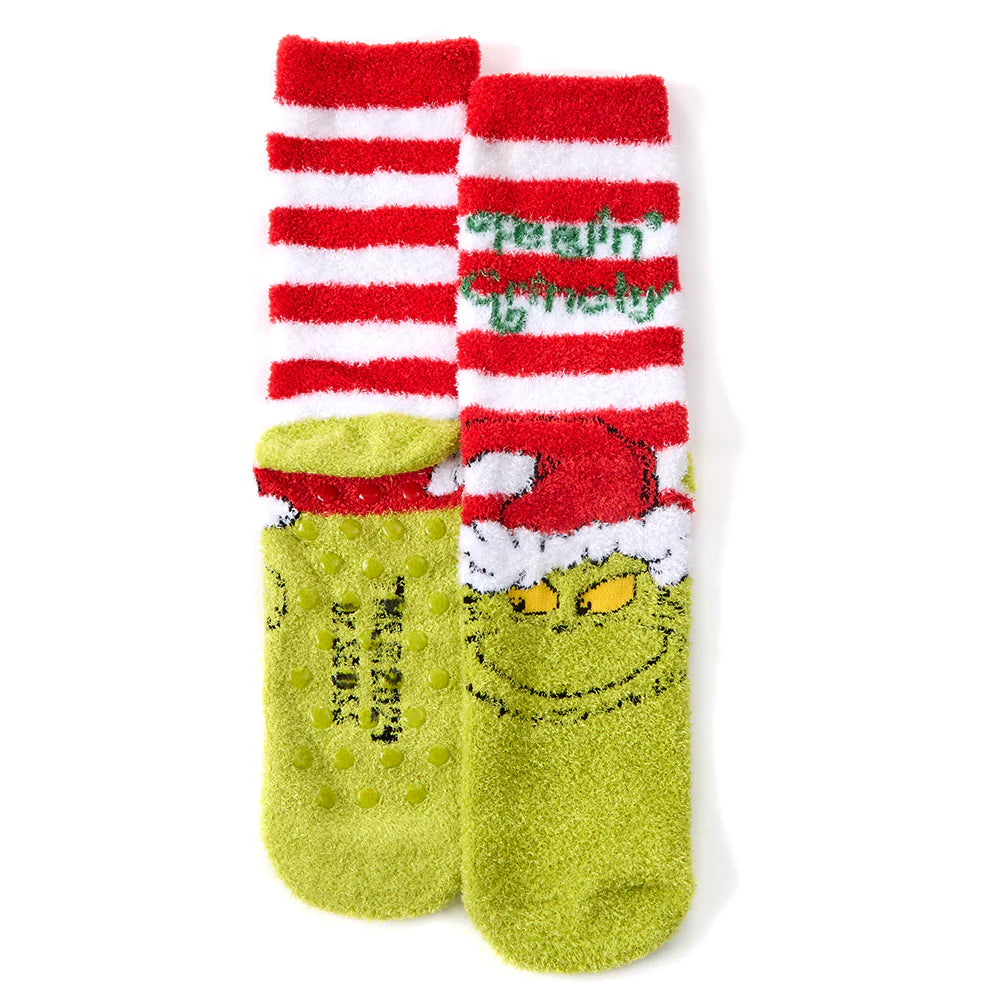 Ladies Santa Grinch Fluffy Socks - 2 Designs