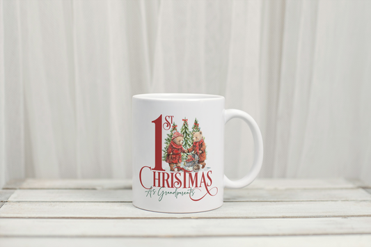 1st Christmas as Grandparents Mug