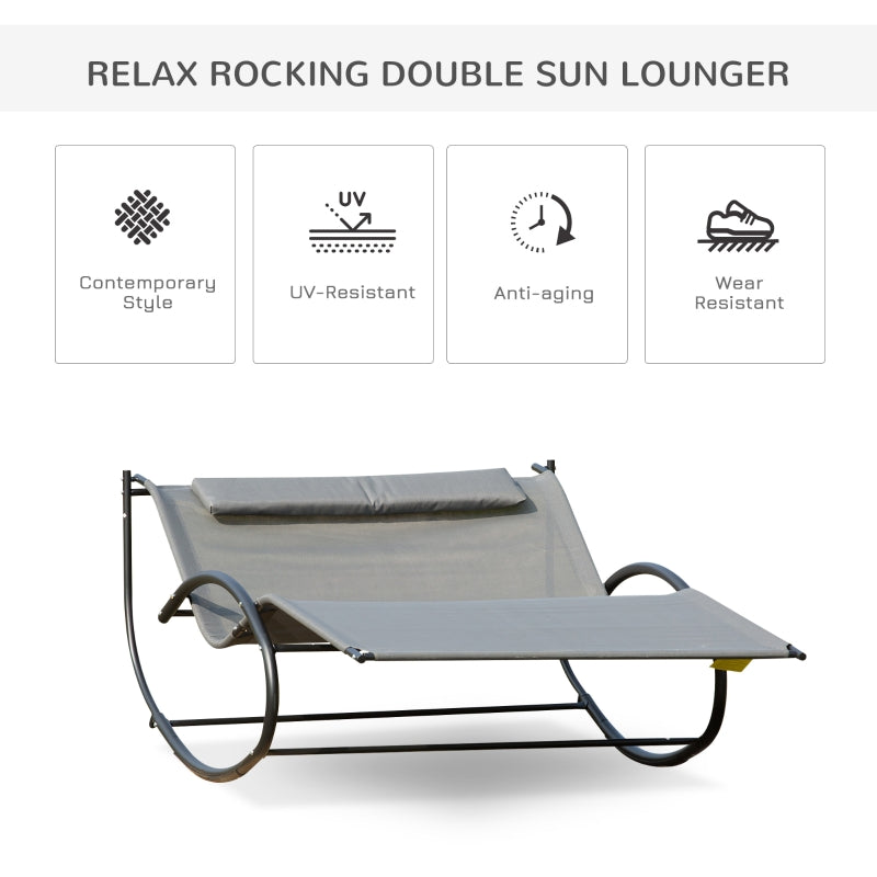 Double Hammock Swing Rock Chair Sun Lounger