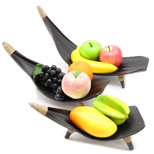 Coconut Leaf Fruit Bowl Sets of 3 - Chocolate