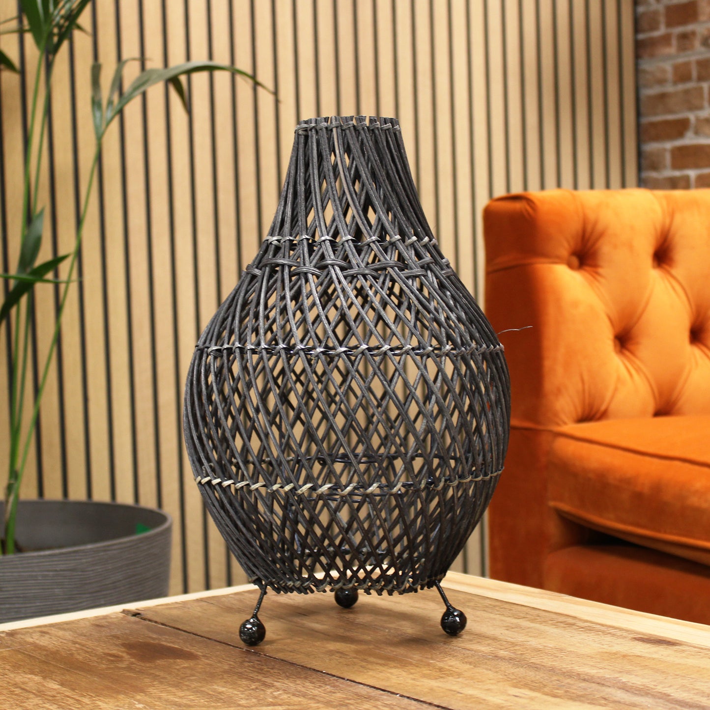 Natural Rattan Table Lamps - Black , Dark Brown or Natural