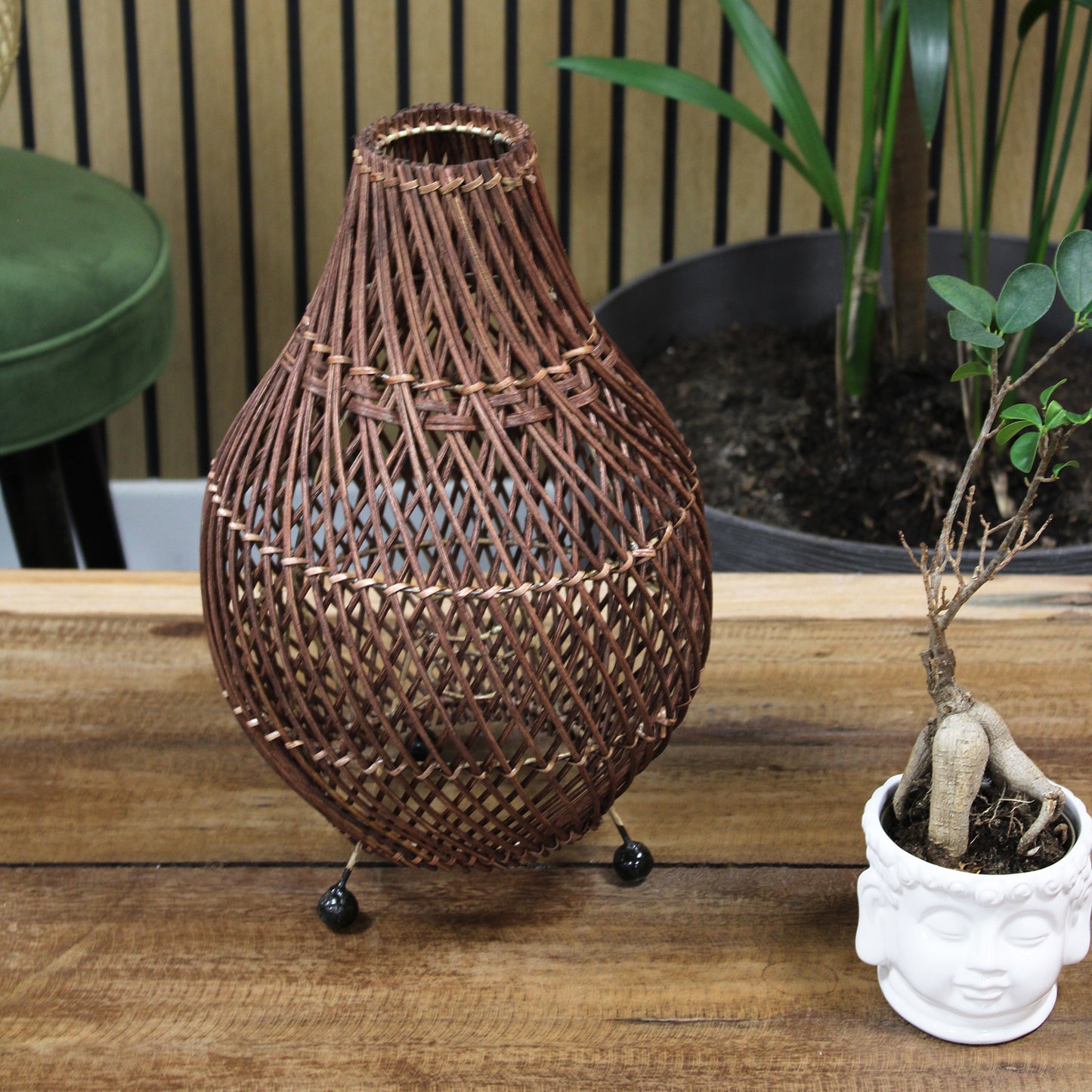 Natural Rattan Table Lamps - Black , Dark Brown or Natural