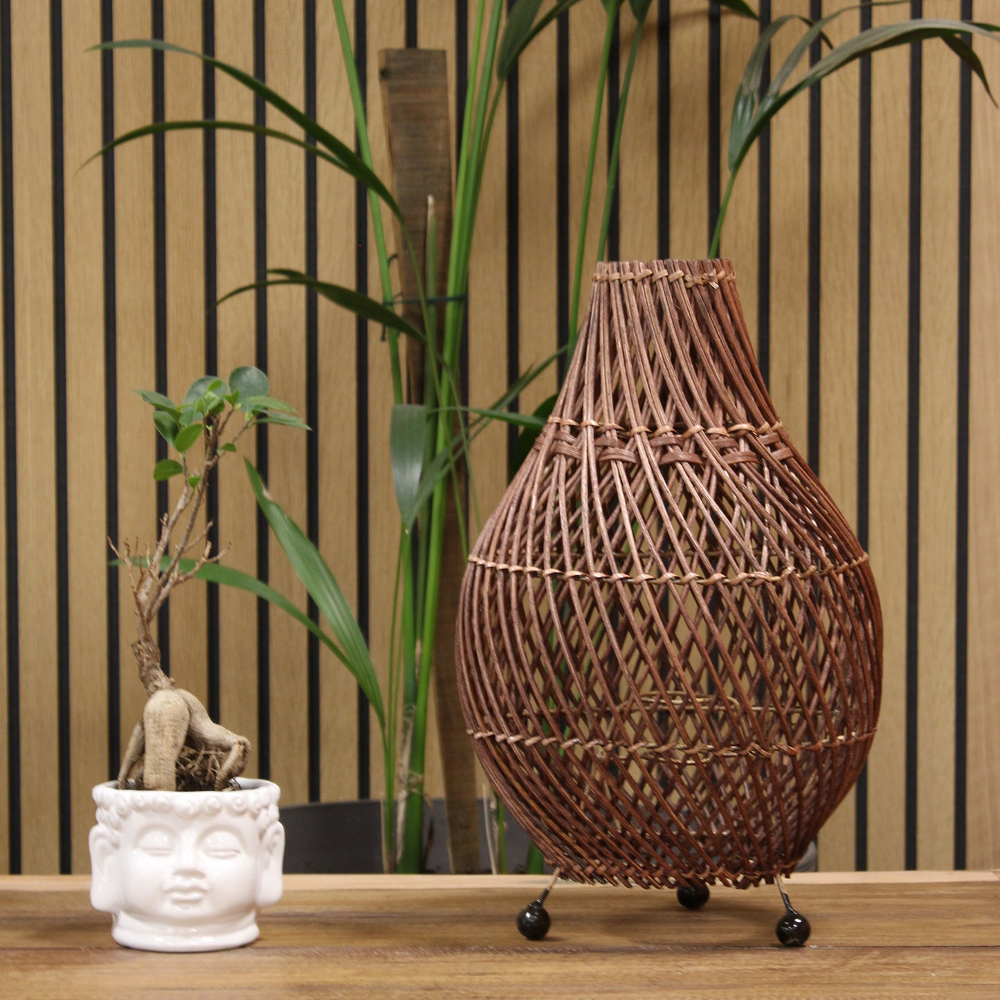 Natural Rattan Table Lamps - Black , Dark Brown or Natural