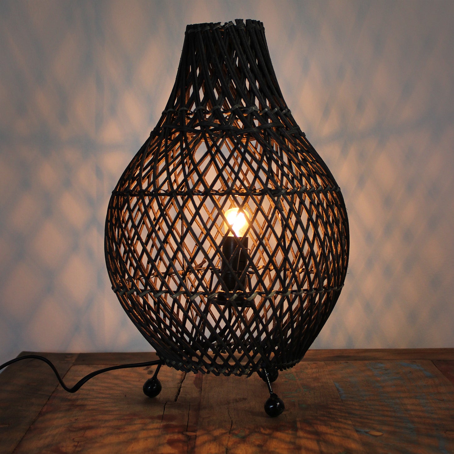 Natural Rattan Table Lamps - Black , Dark Brown or Natural