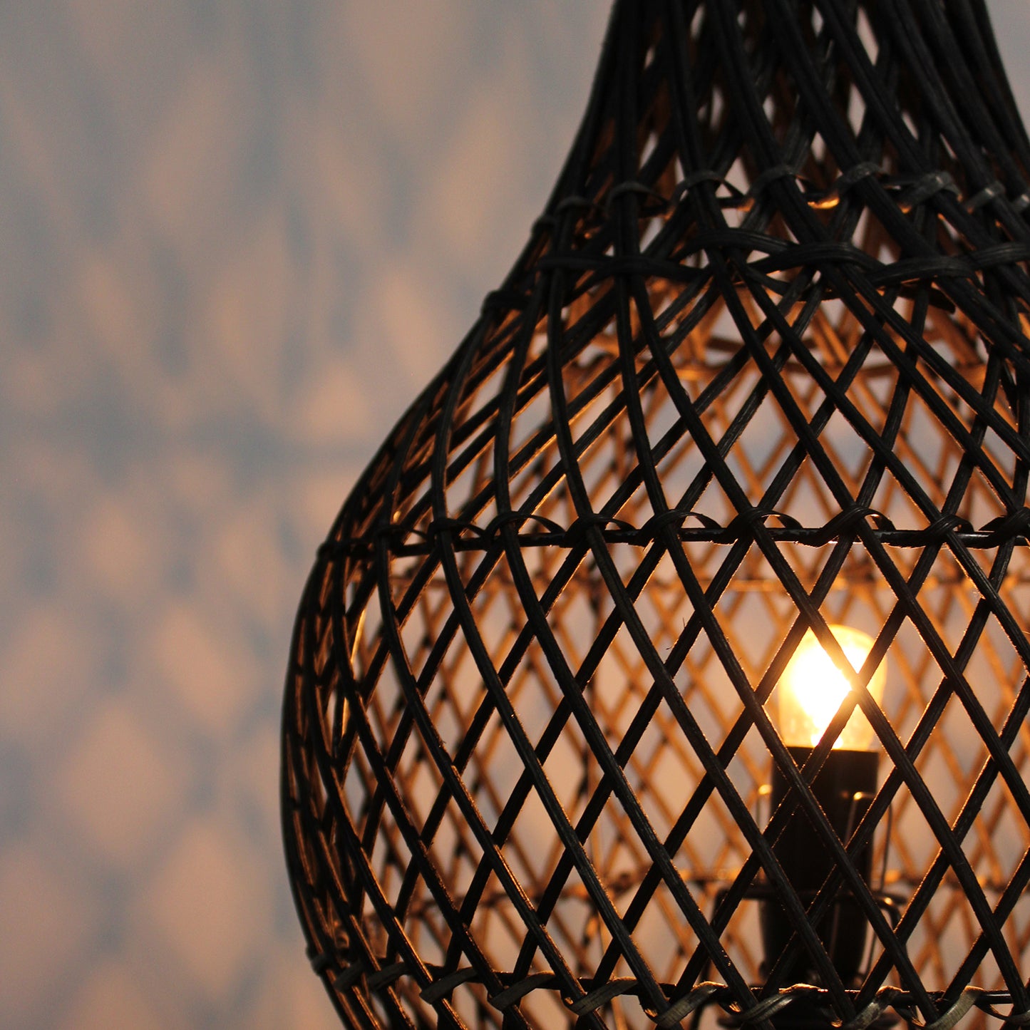 Natural Rattan Table Lamps - Black , Dark Brown or Natural