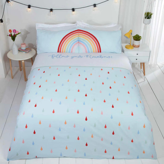 Follow Your Rainbow Blue Duvet Cover Set