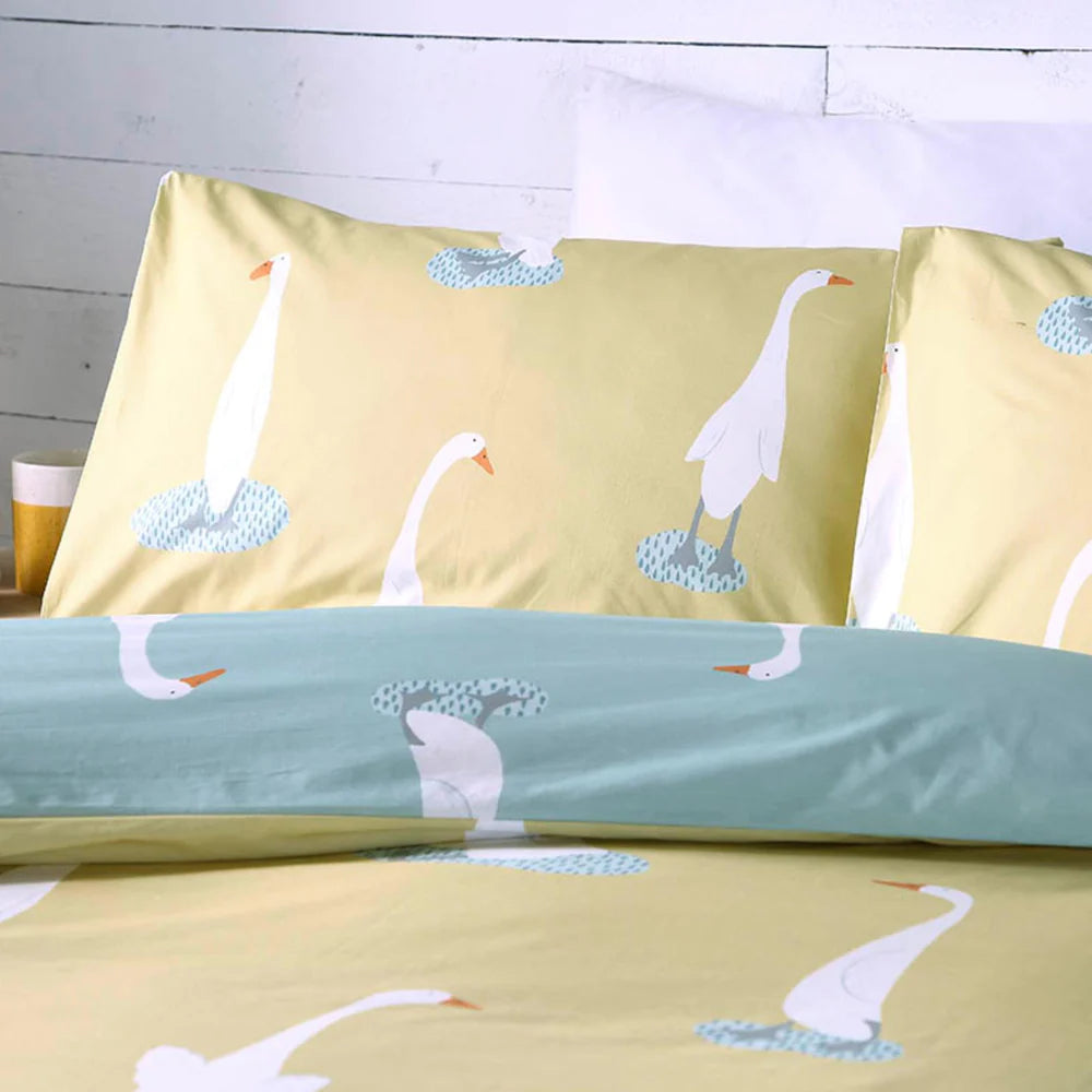 Puddles the Duck Reversible Yellow Duvet Cover Set