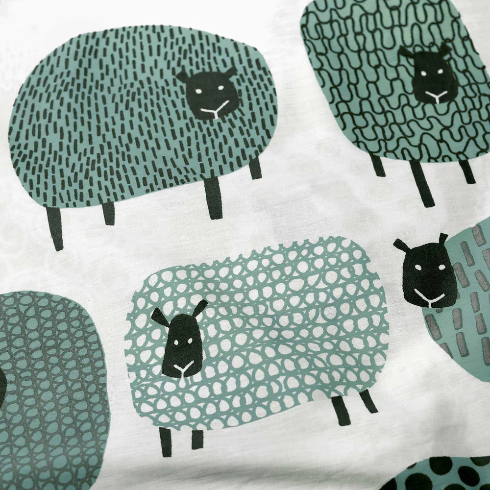 Dotty Sheep - Easy Care Duvet Cover Set in Duck Egg