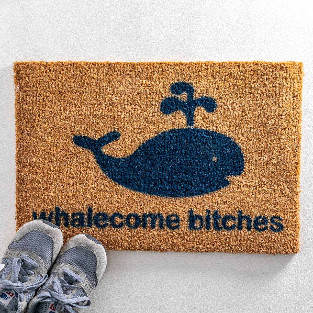 Whalecome Bitches Blue Doormat