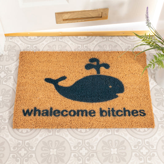 Whalecome Bitches Blue Doormat