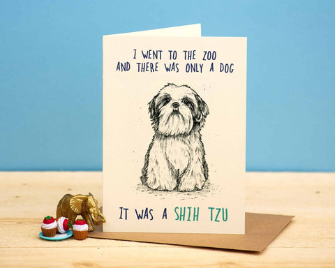 Cartoon Greeting Card - Shih Tzu