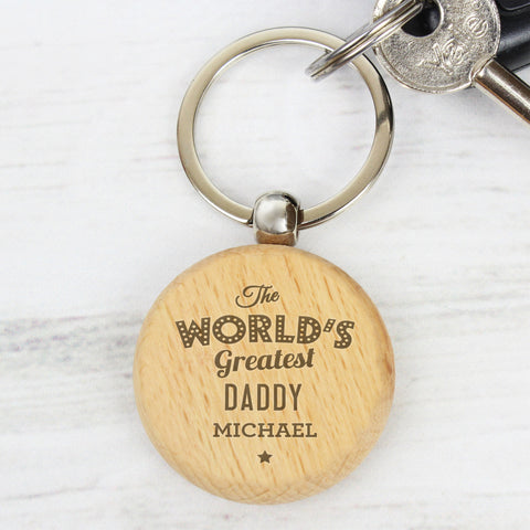 Personalised 'The World's Greatest' Wooden Keyring